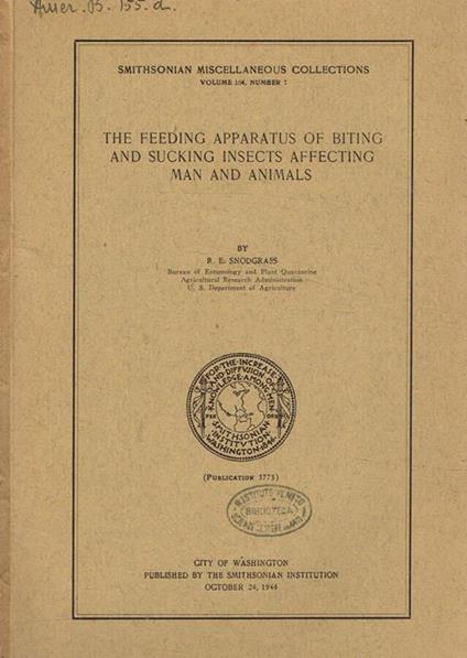 The feeding apparatus of biting and sucking insects affecting man and animals - copertina