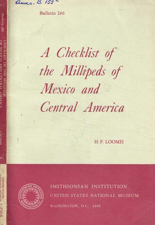 A checklist of the millipeds of Mexico and Central America - copertina