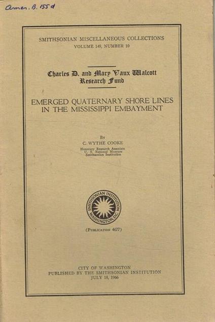 Chales D.and Mary Vaux Malcott research fund - copertina