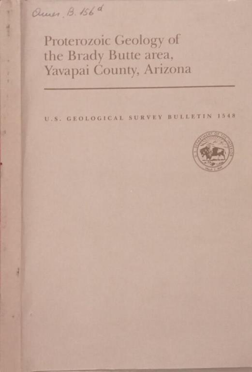 Proterozoic Geology of the Brady Butte area, Yavapai County, Arizona - copertina