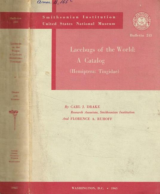 Lacebugs of the world: a catalog (hemiptera: Tingidae) - copertina