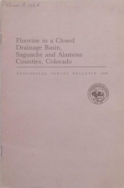 Fluorine in a Closed Drainage Basin, Saguache and Alamosa Counties, Colorado - copertina