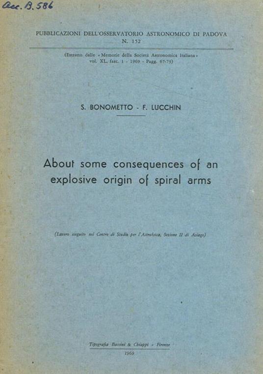 About some consequences of an explosive origin of spiral arms - copertina