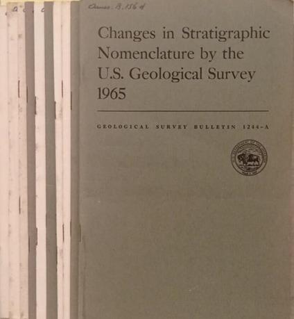 Geological Survey Bulletin 1244- A,B,C,D,E,F,G,H,I,J - copertina