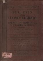 Bulletin of the Lloyd Library of Botany, Pharmacy and Materia Medica