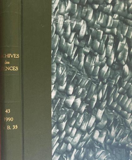 Archives des sciences Vol.43, anno 1990. Compte rendu des Séances de la société - copertina