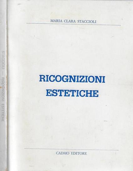 Ricognizioni estetiche - copertina
