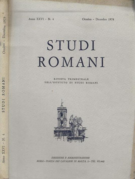 Studi romani Anno XXVI-n.4-1978 - copertina