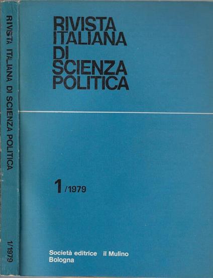 Rivista italiana di scienza politica N. 1 1979 - Giovanni Sartori - copertina