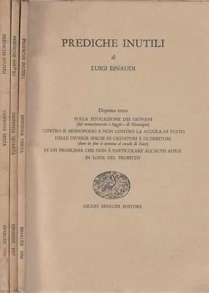Prediche inutili - Luigi Einaudi - copertina