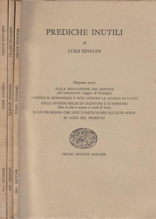 Prediche inutili - Luigi Einaudi - copertina