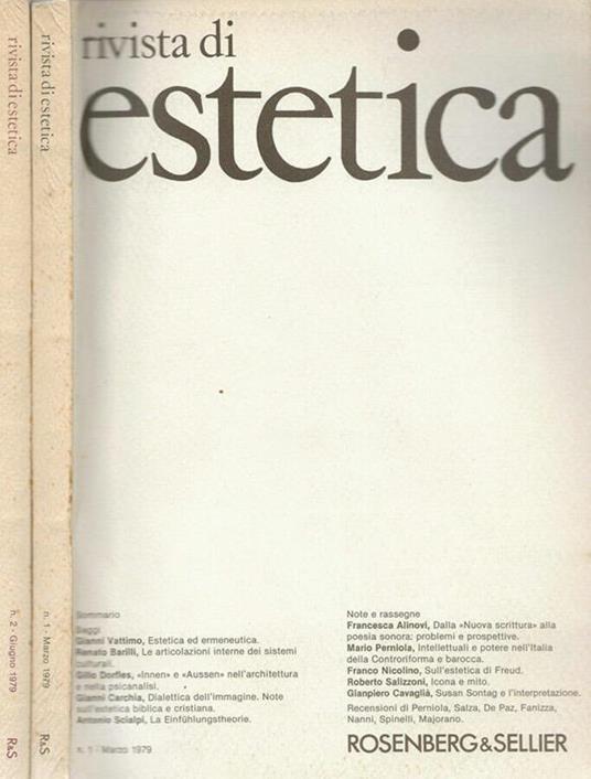 Rivista di estetica N.1,2 1979 - copertina