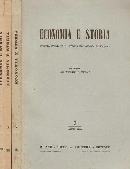 Economia e storia N.2,3,4 1966 - Amintore Fanfani - copertina