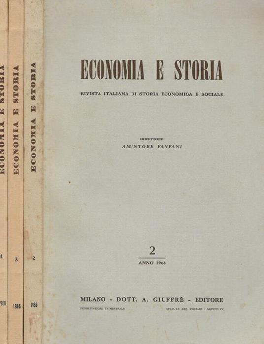 Economia e storia N.2,3,4 1966 - Amintore Fanfani - copertina