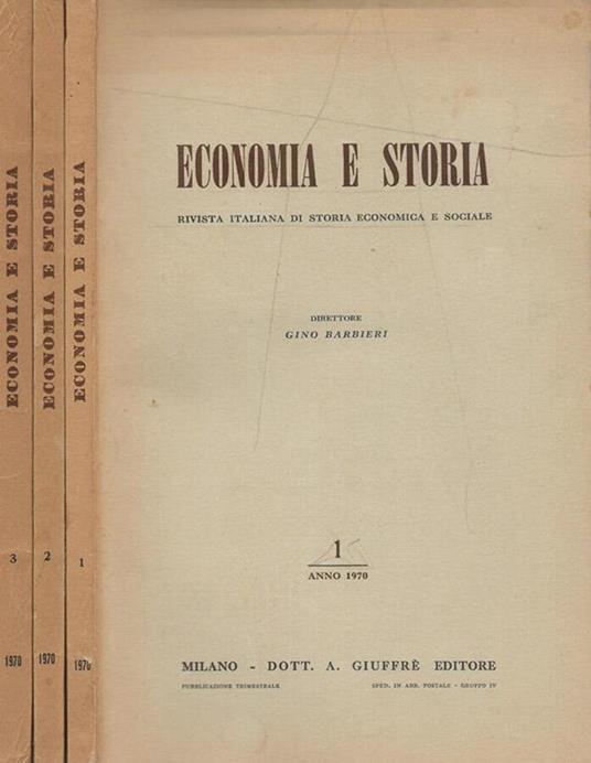 Economia e storia N.1,2,3 1970 - Gino Barbieri - copertina