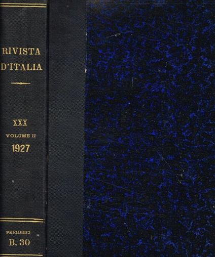 Rivista d'italia anno XXX, volume II, 1927 - Romolo Caggese - copertina