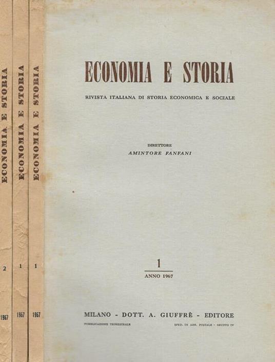 Economia e storia N.1,2 1967 - Amintore Fanfani - copertina