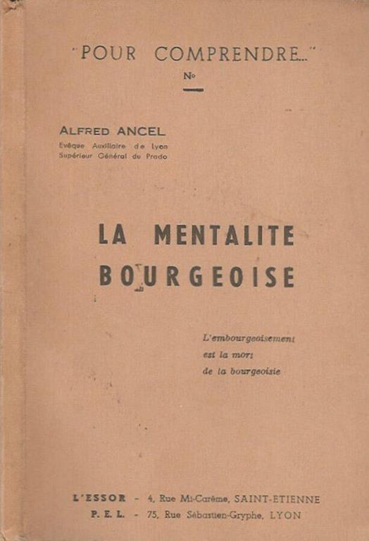 La mentalite bourgeoise - Alfred Ancel - copertina