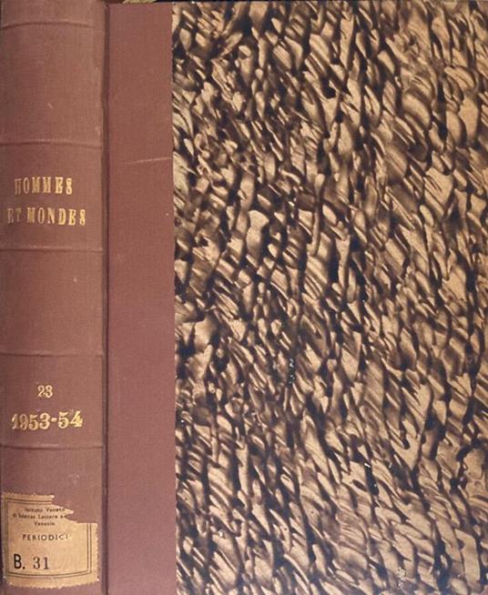 Hommes et Mondes. Vol. XXII Décembre 1953 – Mars 1954 - copertina