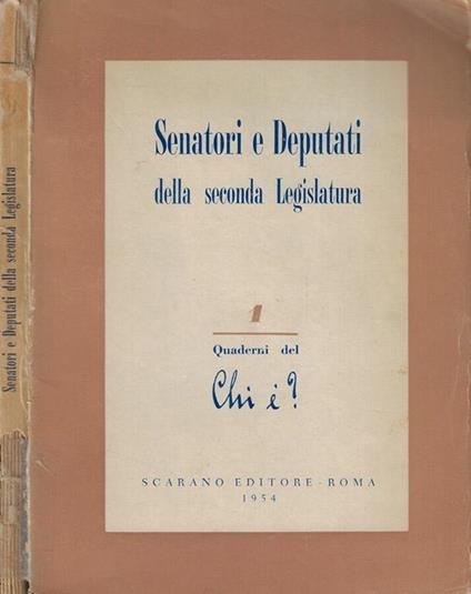 Senatori e deputati della seconda Legislatura - copertina