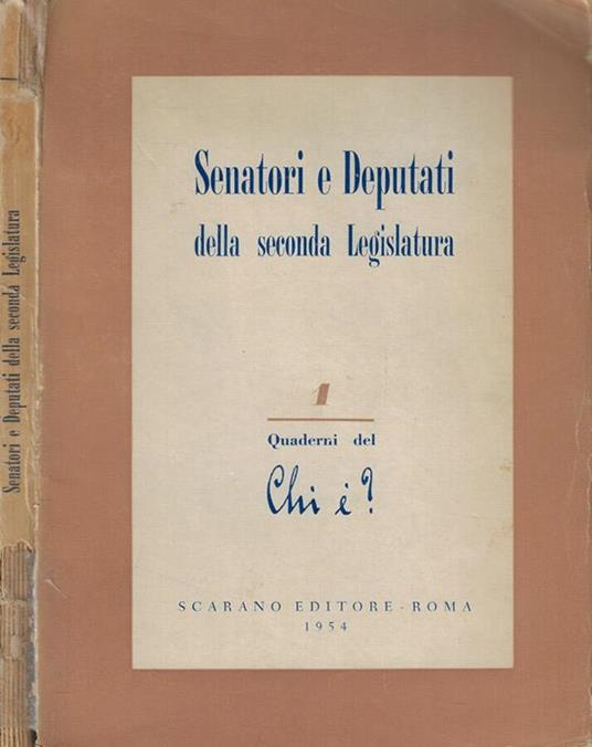Senatori e deputati della seconda Legislatura - copertina