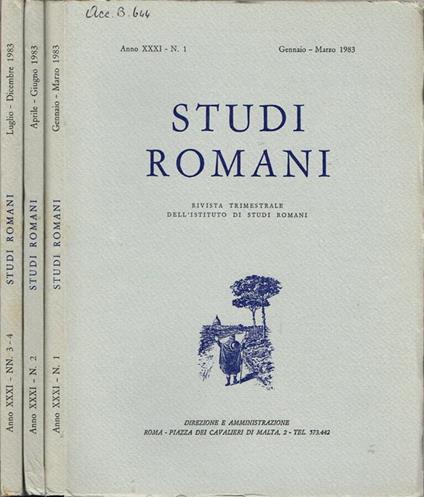 Studi Romani - copertina