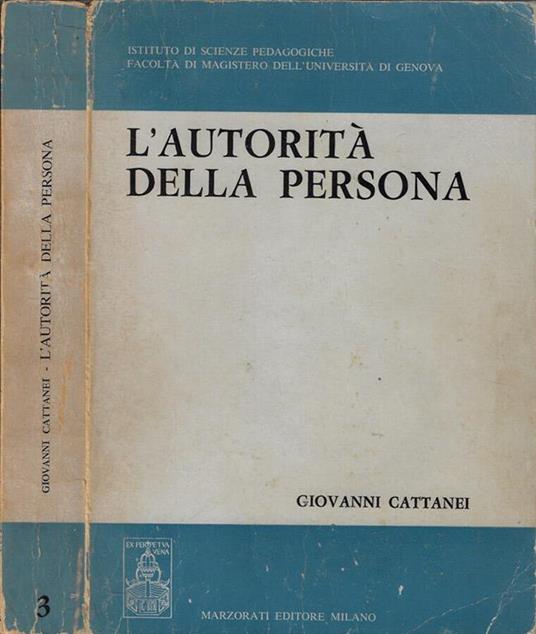 L' autorità della persona - Giovanni Cattanei - copertina