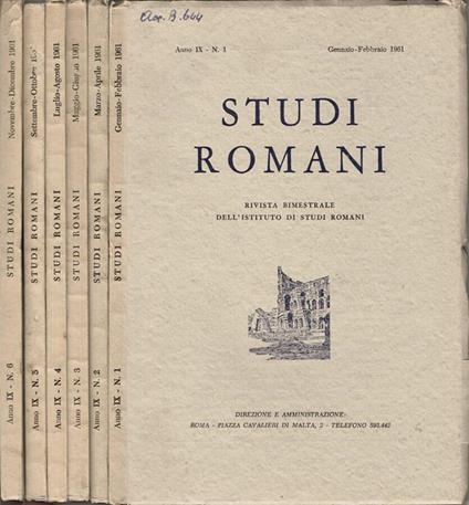 Studi Romani - copertina