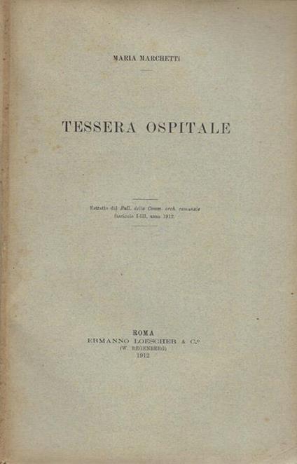 Tessera ospitale - copertina