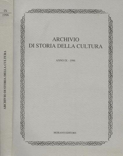 Archivio di storia della cultura Anno IX- 1996 - Fulvio Tessitore - copertina