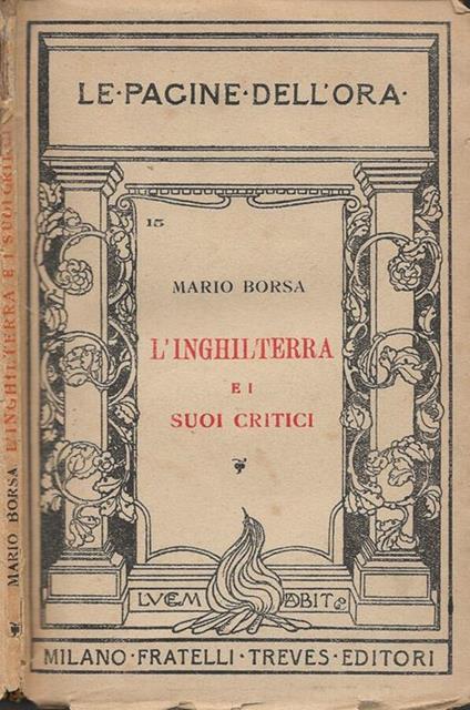 L' Inghilterra e i suoi critici - Mario Borsa - copertina