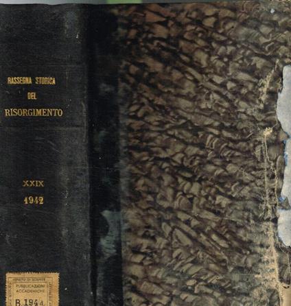 Rassegna storica del risorgimento anno XXIX, 1942 - copertina