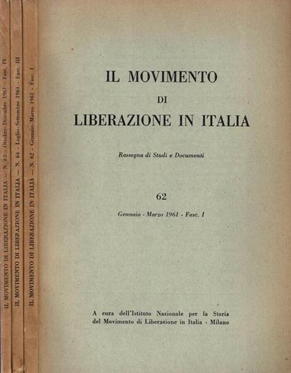 Il Movimento di Liberazione in Italia - 1961, n. 62, 64, 65 - copertina