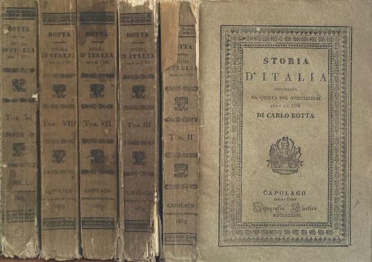 Storia d'Italia continuata da quella del Guicciardini sino al 1789 - Carlo Botta - copertina