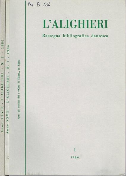 L' Alighieri - copertina