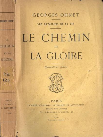 Le chemin de la gloire - Georges Ohnet - copertina