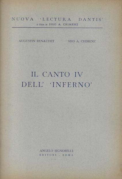Il canto IV dell'Inferno - copertina