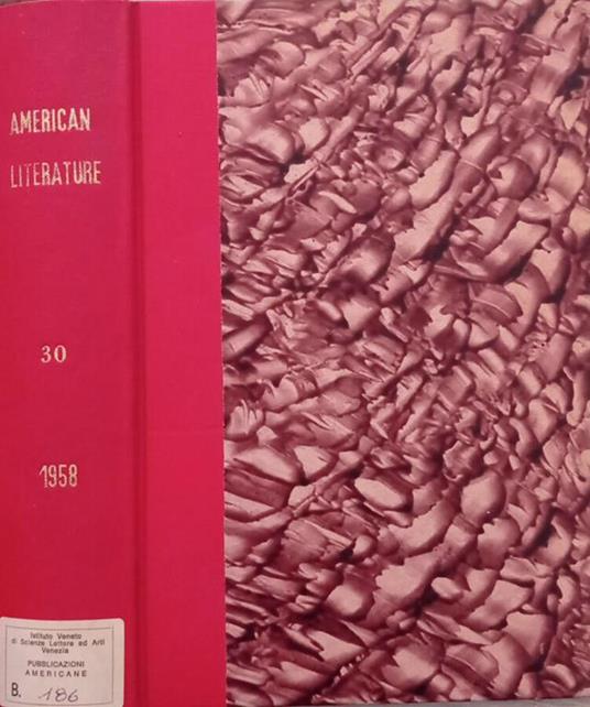 American Literature , Vol.30 N.1,2,3,4 1958 - copertina