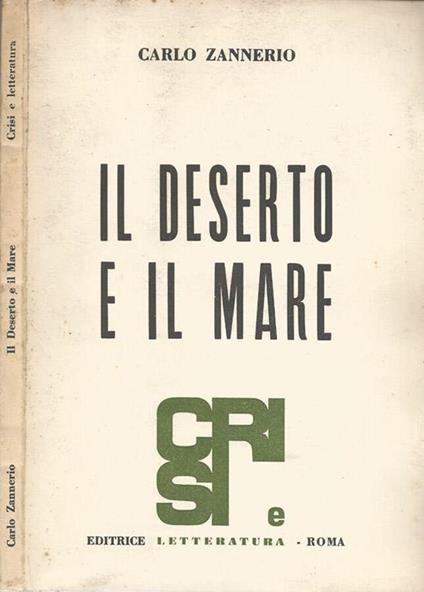 Il deserto e il mare - Carlo Zannerio - copertina