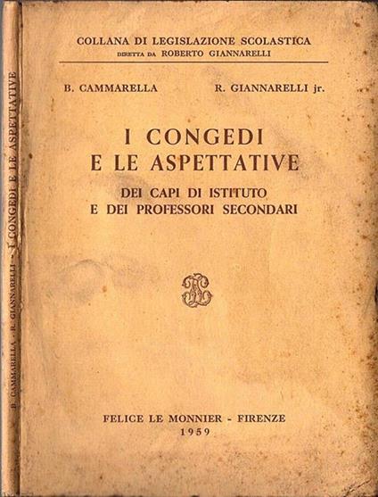 I congedi e le aspettative - Bruno Cammarella - copertina