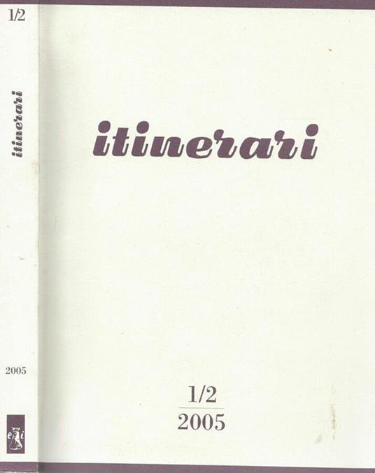 Itinerari 1-2 -2005 - copertina