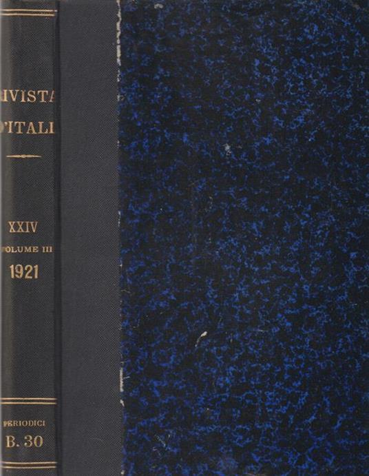 Rivista d'Italia - Anno XXIV - Volume III - Angelico da Civitavecchia - copertina