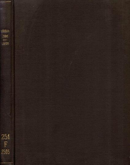 Legislazione dei lavori - Guglielmo Roehrssen - copertina