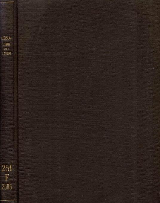 Legislazione dei lavori - Guglielmo Roehrssen - copertina