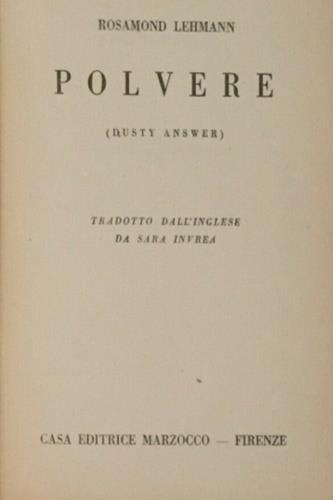 Polvere - Rosamond Lehmann - copertina