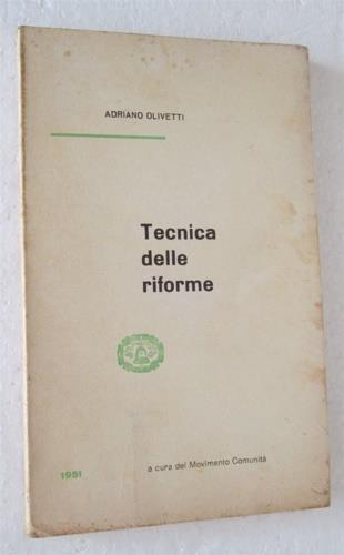 Tecnica delle riforme - Adriano Olivetti - copertina