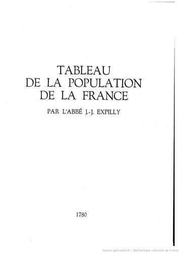Tableau de la population de la France - copertina