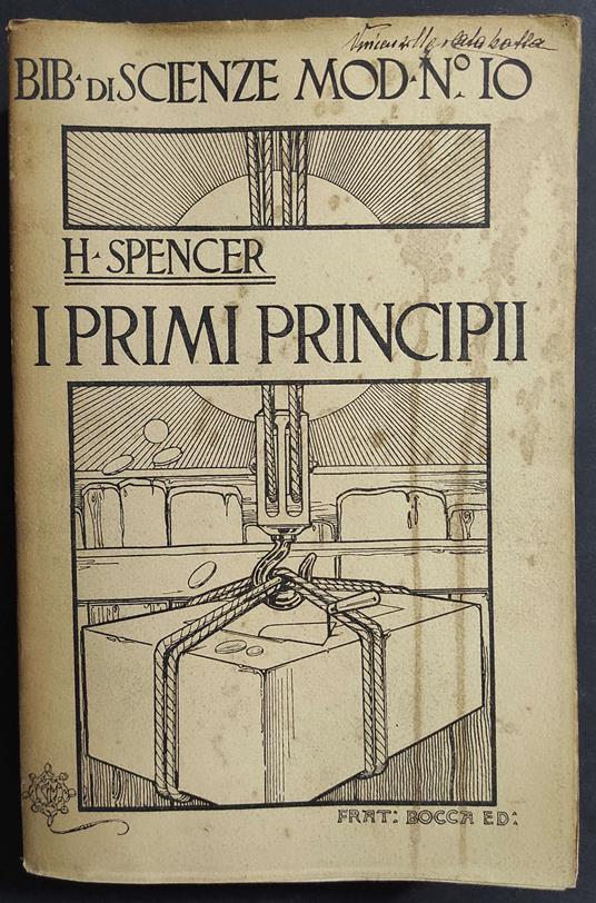 I Primi Principi - Herbert Spencer - copertina