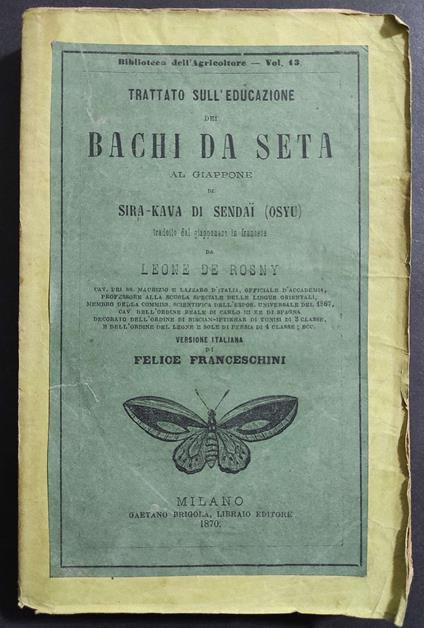 Trattato Educazione Bachi da Seta al Giappone - copertina