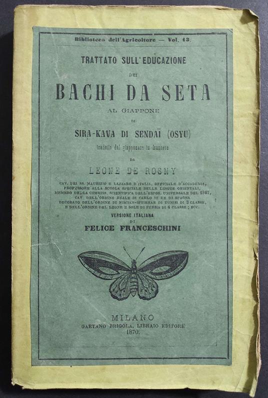 Trattato Educazione Bachi da Seta al Giappone - copertina